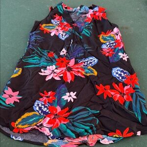 Old Navy Black Floral Midi Dress